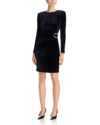 Velvet Chain Twist Sheath Dress