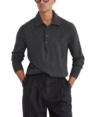 County Wool & Cashmere Half Button Polo Sweater