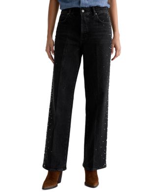 Billie High Rise Relaxed Straight Jeans in Black Tie