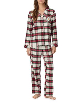 Brushed Twill Notch Collar Long Pants Pajama Set