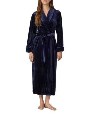 Velvet Shawl Collar Long Wrap Robe