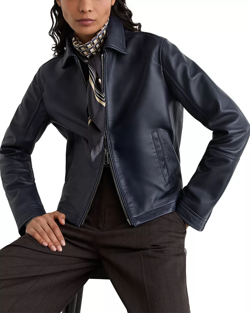 Reiss Petite Sorina Leather Jacket