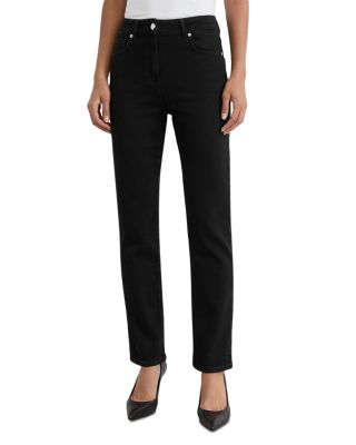 Petite Isabel Mid Rise Slim Jeans in Black