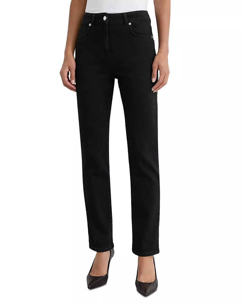 Reiss Petite Isabel Mid Rise Slim Jeans in Black