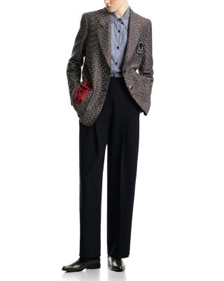 Basket Weave Logo Patch Blazer