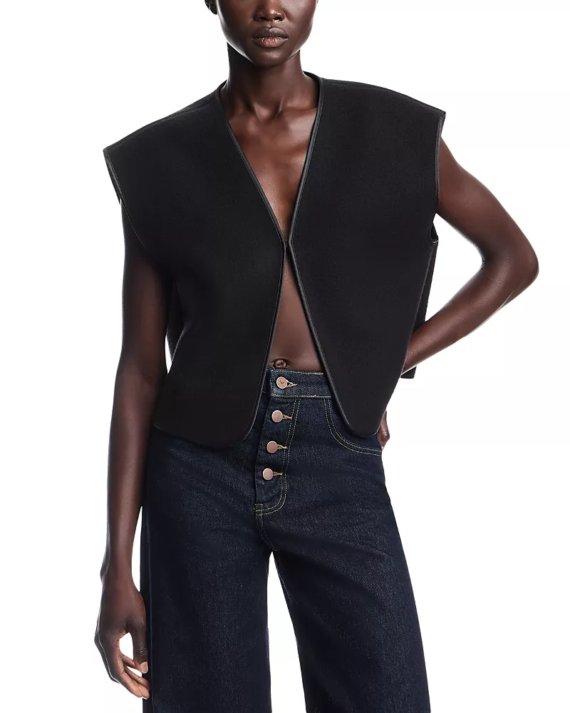 Emporio Armani Wool Blend Kiss Front Vest