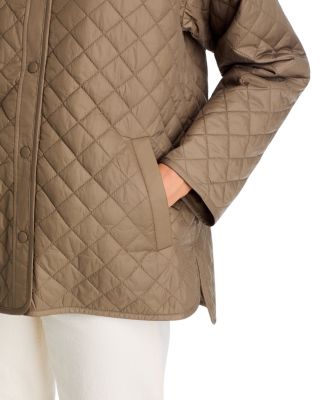 Nylon Round Neck Quilted Short Coat - thumbnail 6
