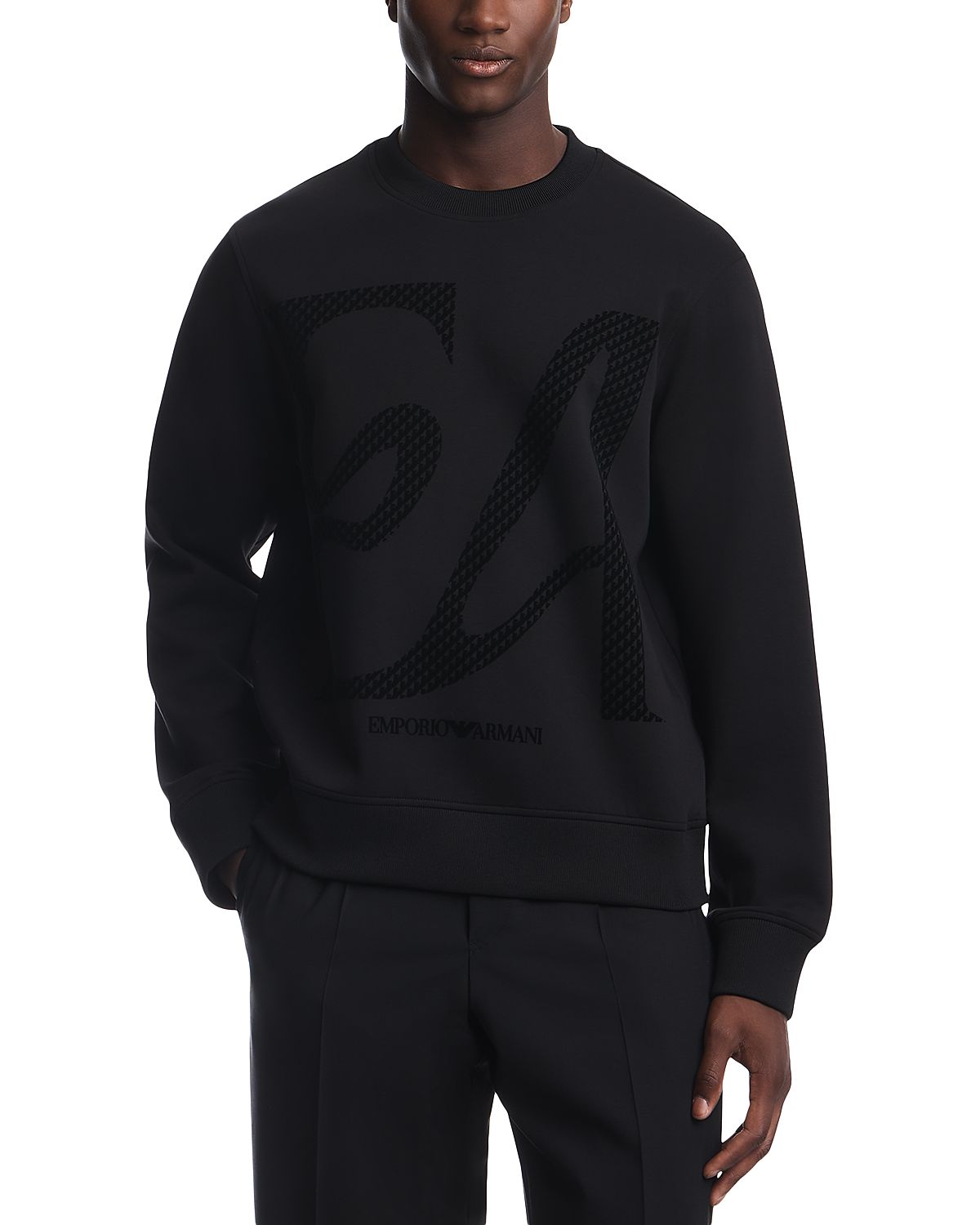 Emporio Armani Cotton Blend Ea Logo Crewneck Sweatshirt