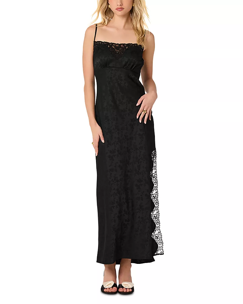 Astr the Label Kristian Square Neck Lace Dress