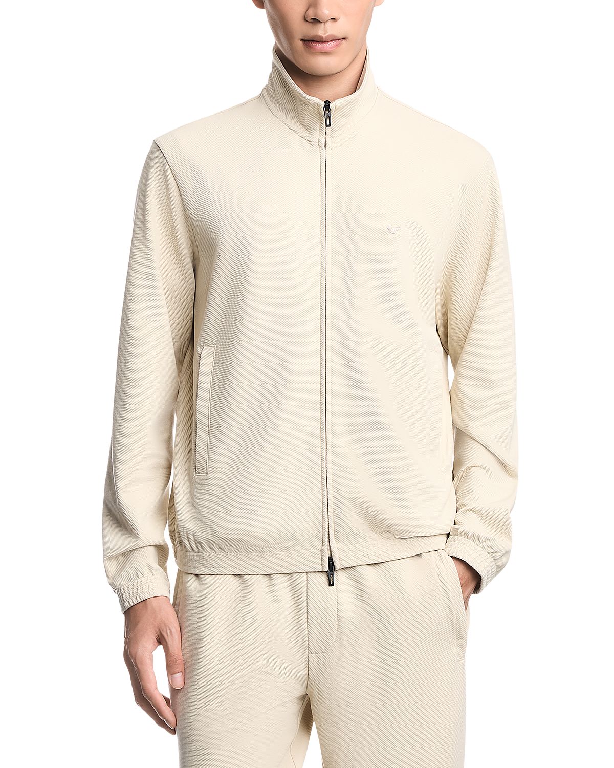 Emporio Armani Textured Full Zip Sweatshirt