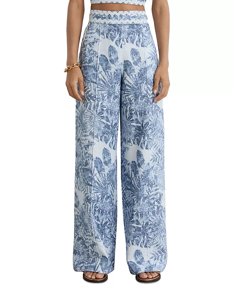 Reiss Petite Mila Printed Linen Pants