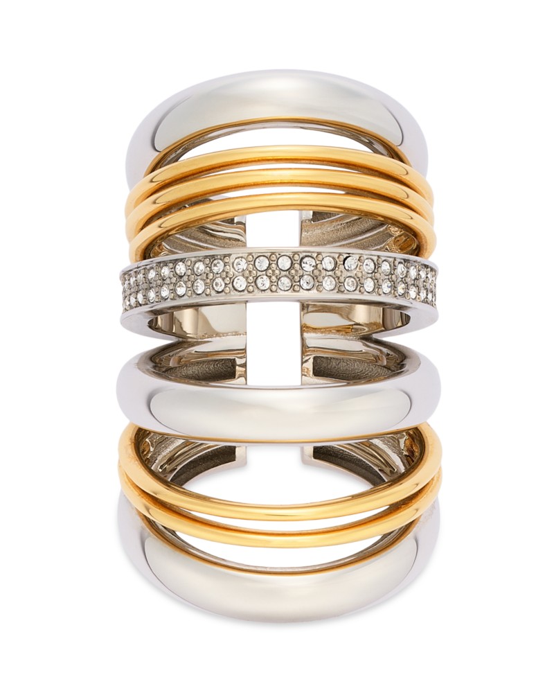 Rabanne Punk Two-Tone Single Ear Cuff in Gold/Silver