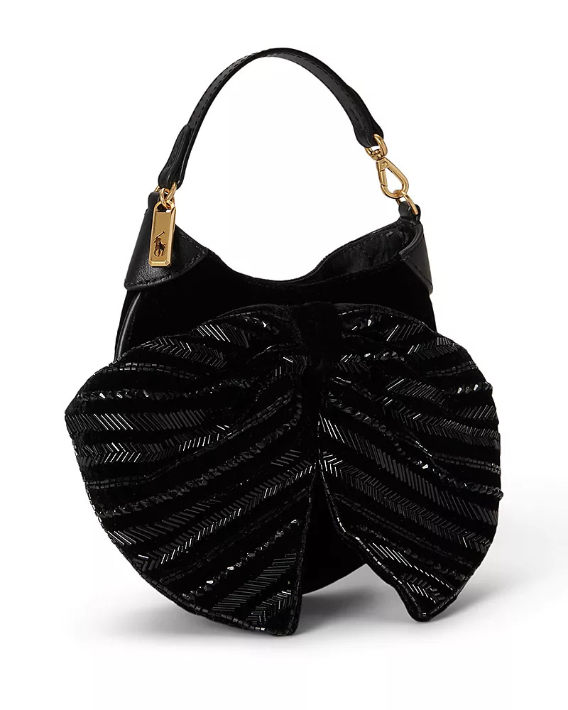 Polo Ralph Lauren Polo Id Velvet Beaded Bow Pouch