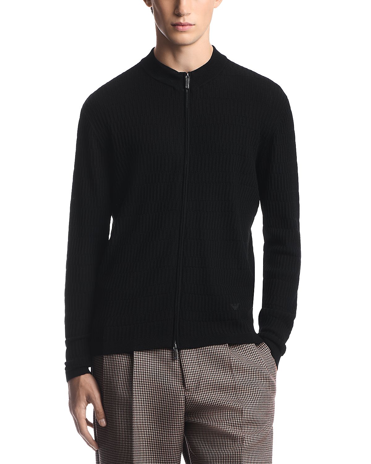 Emporio Armani Virgin Wool Fancy Stitch Cardigan
