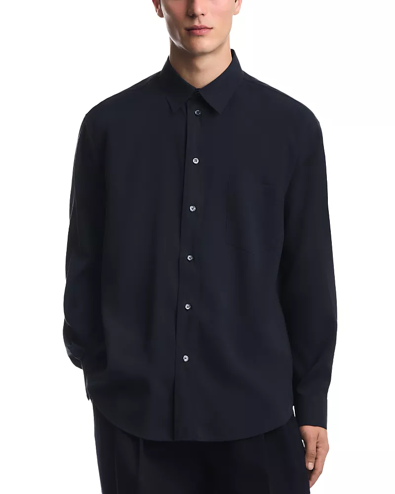 Emporio Armani Point Collar Regular Dark Navy Shirt