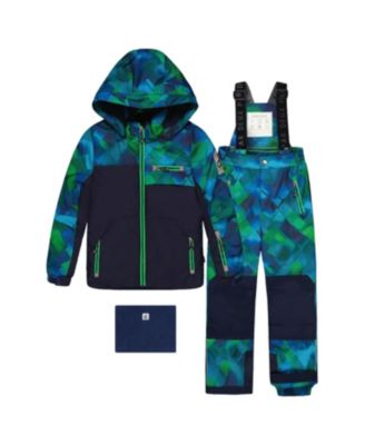  Boys' Play Checkered Jacket & Reinforced Pants Two Piece Snowsuit - Little Kid, Big Kid