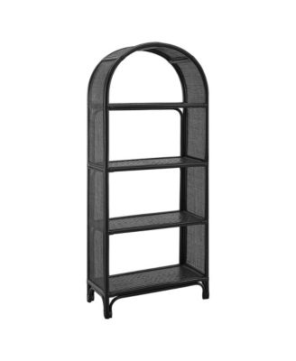  Celeste 67 Inch Tall Arched Natural Rattan Bookshelf