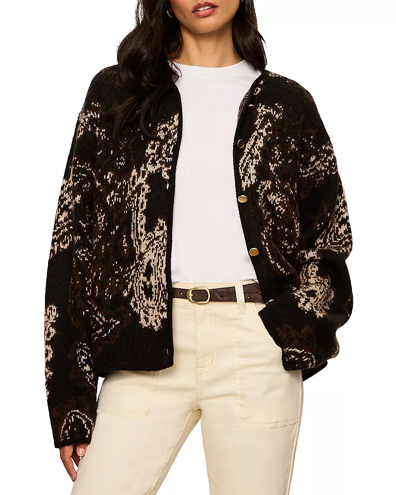 Sanctuary Jacquard Knit Collarless Jacket