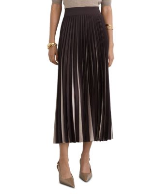 Serena Two Toned Pleated Midi Skirt