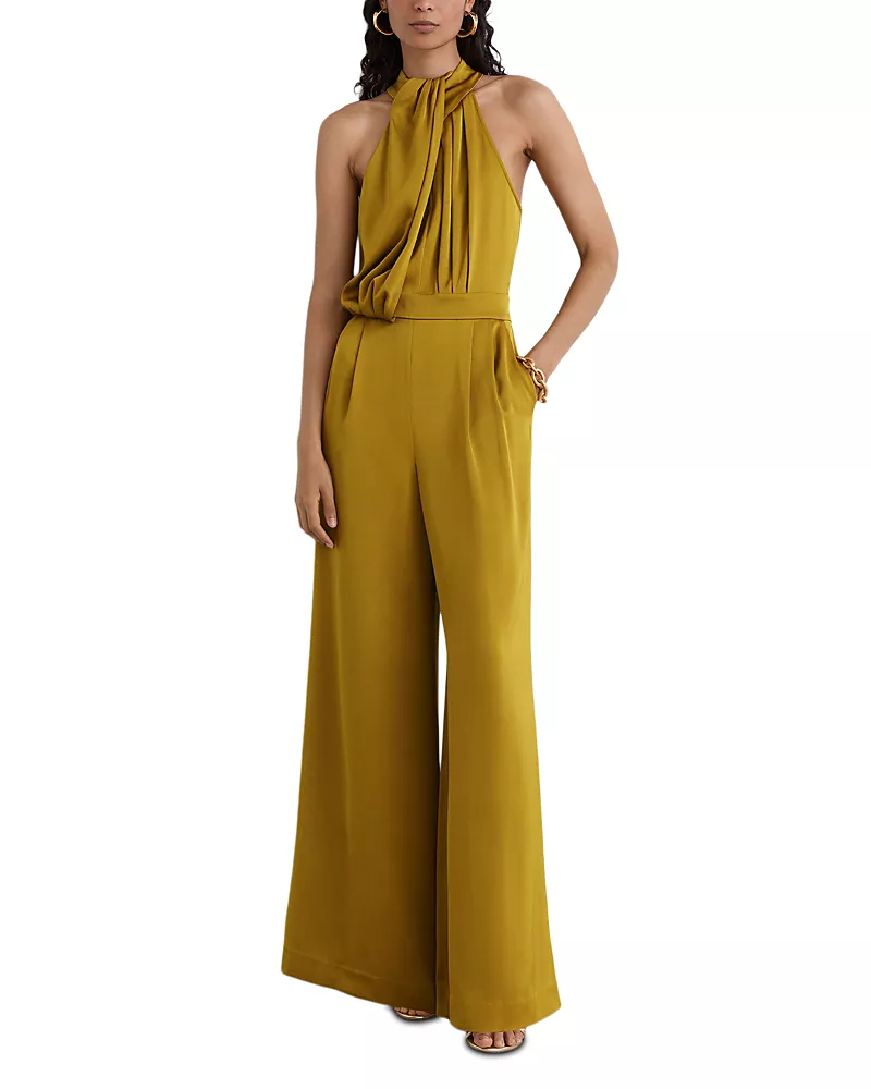 Reiss Finley Drape Neck Jumpsuit