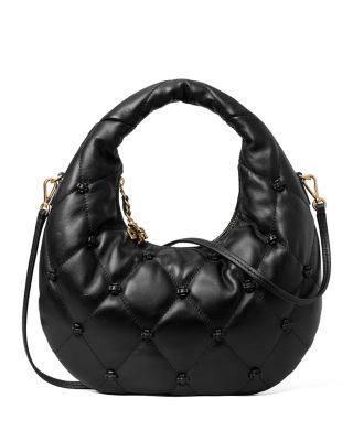 Bunny Knot Leather Crescent Bag