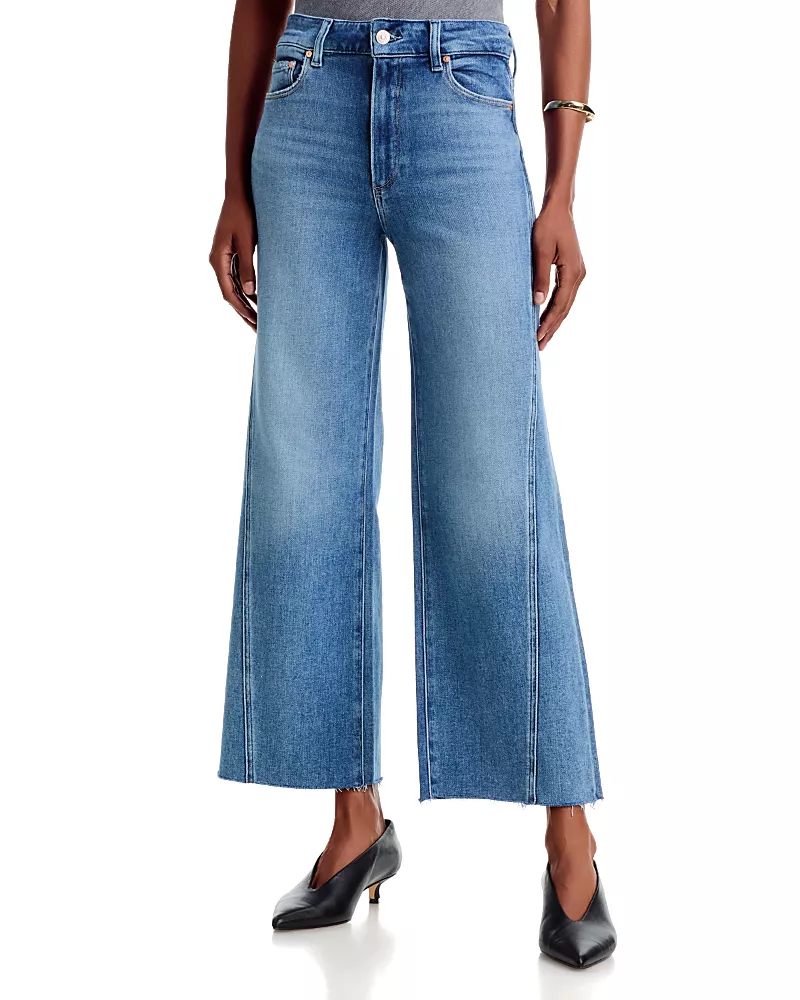 Paige Anessa 28 High Rise Petite Wide Leg Jeans in Showtime