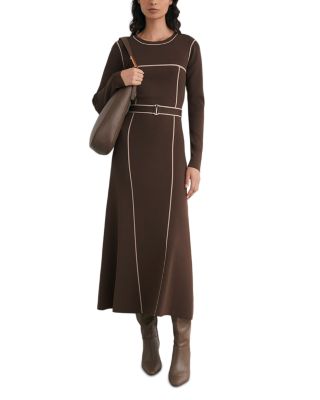 Etta Belted Knit Midi Dress