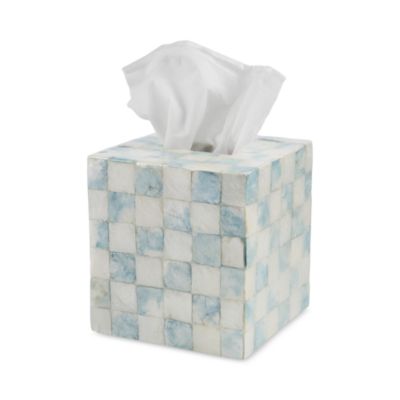 Sky Check Boutique Tissue Box Cover