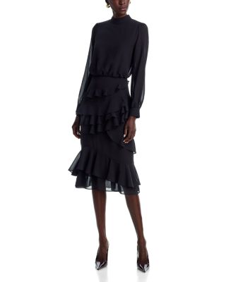 Evelyn Mock Neck Midi Dress