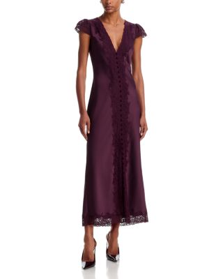 Para Lace Trim Satin Dress
