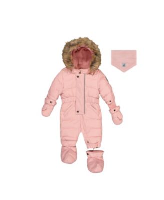 Girls' Quilted Fleece-Lined One Piece Snowsuit - Baby