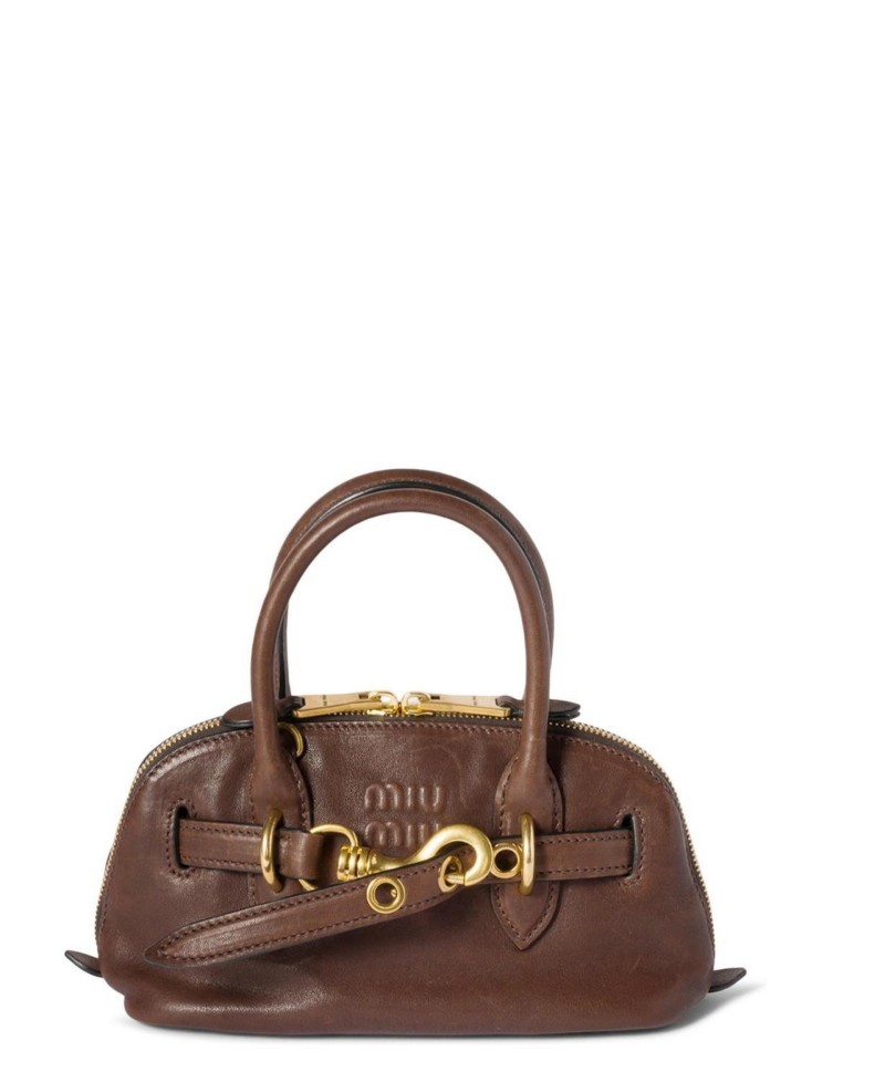 Miu Miu Aventure Mini Nappa Leather Bag in Briarwood