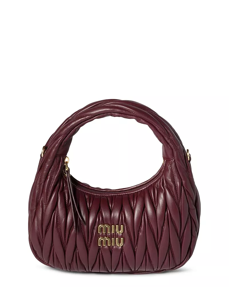 Miu Miu Wander Matelasse Nappa Lambskin Hobo Bag