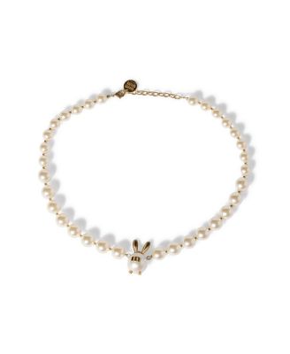  Metal and Imitation Pearl Necklace