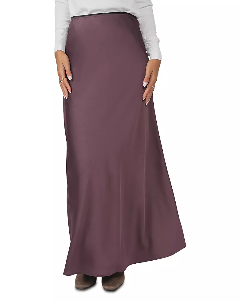 Point Satin A Line Slip Skirt