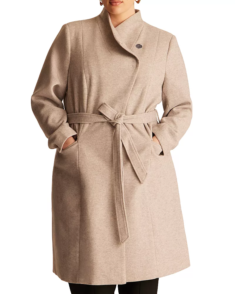 Estelle Plus Ren Asymmetric Belted Coat