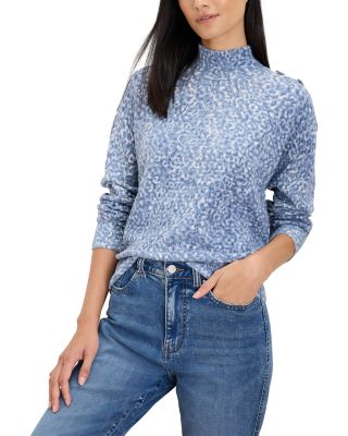 Cheetah Print Mock Neck Sweater