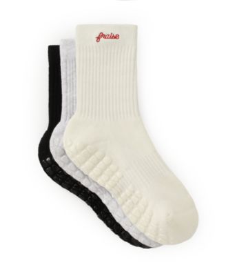  Script Set Grip Socks, Pack of 3