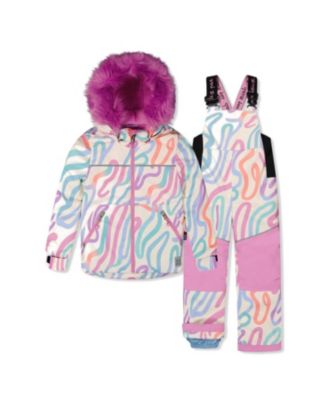  Girls' Discover Line Jacket Snow Pants Two Piece Snowsuit - Little Kid, Big Kid