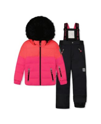  Girls' Play Colorblock Jacket & Pants Two Piece Snowsuit - Little Kid, Big Kid