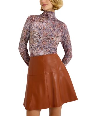 Crawford Paneled Faux Leather Skirt