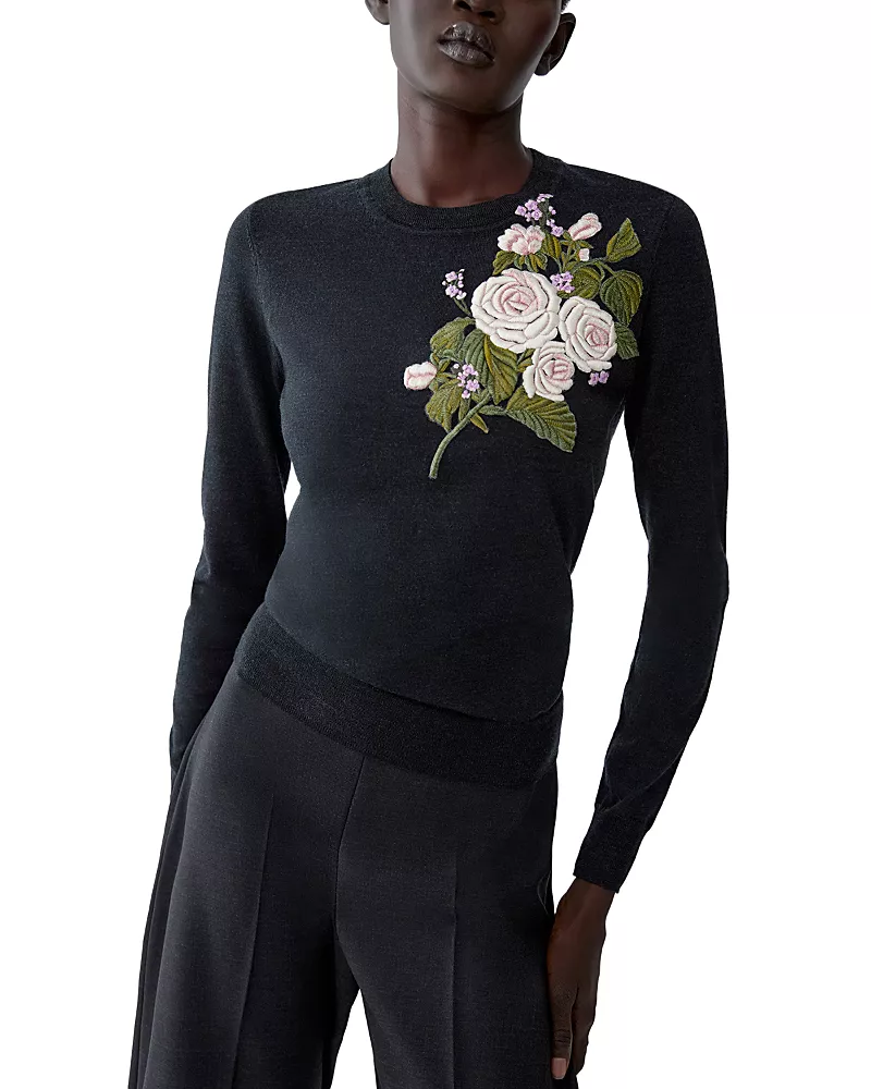 Carolina Herrera Wool Embroidered Sweater