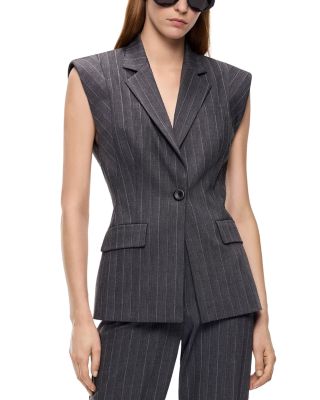 Genista Yarn Dyed Sleeveless Blazer
