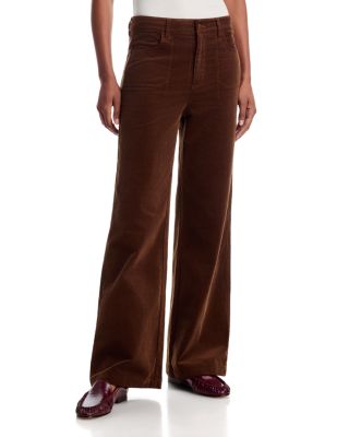 Anessa High Rise Wide Leg Corduroy Jeans in Hickory