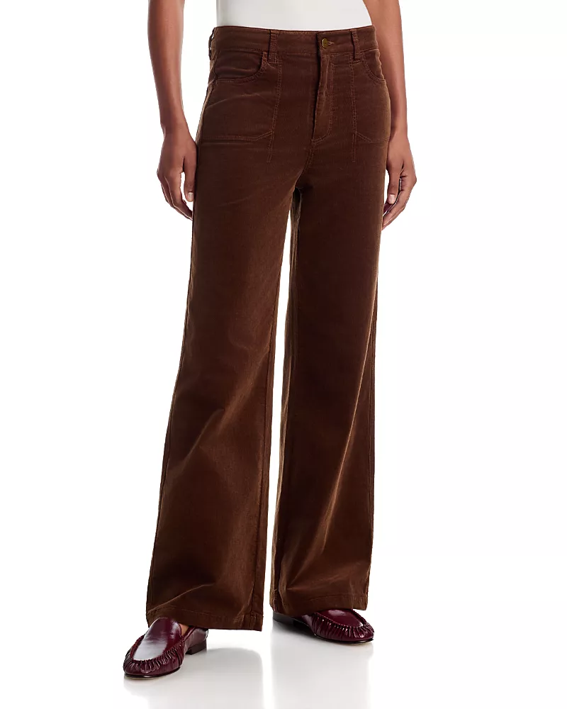 Paige Anessa High Rise Wide Leg Jeans in Hickory