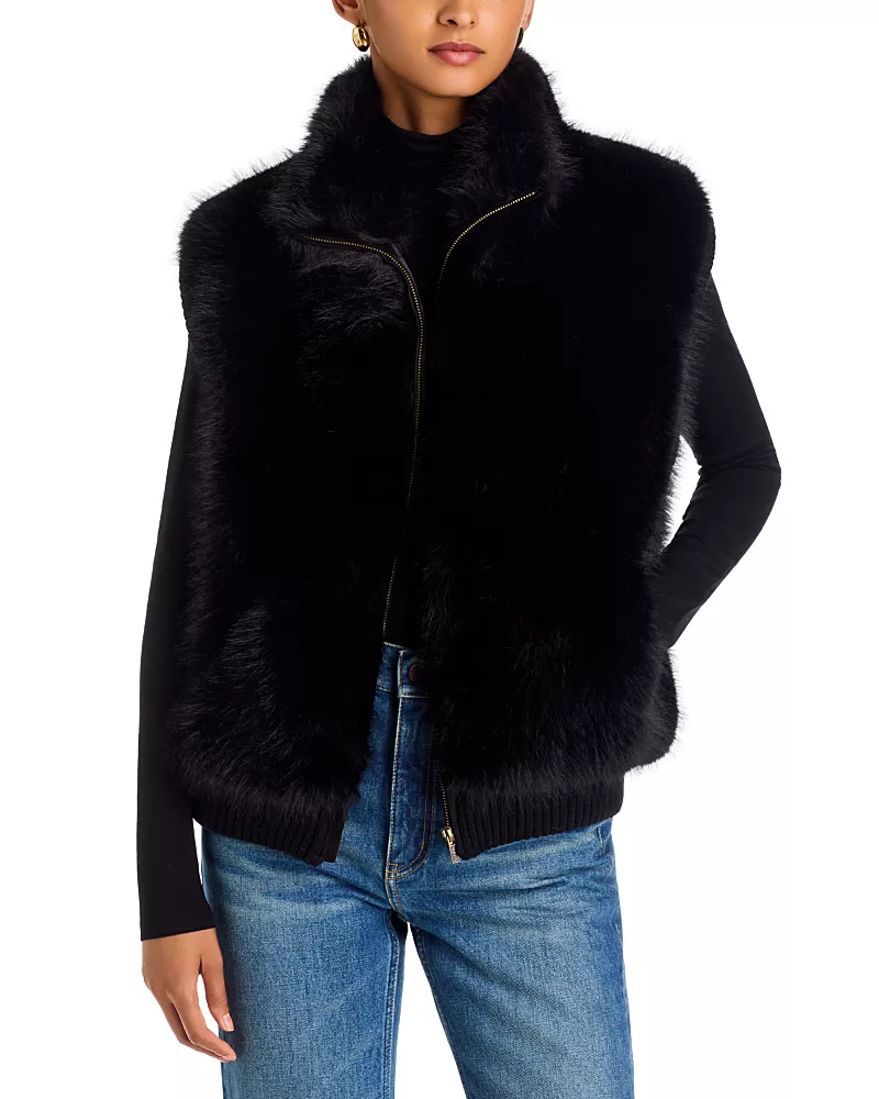Surell Faux Fox Fur Zip Vest