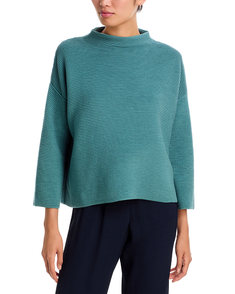 Eileen Fisher Funnel Neck Ribbed Sweater