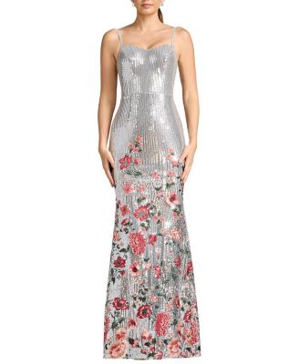  Giovanna Embellished Sequin Floral Mermaid Gown