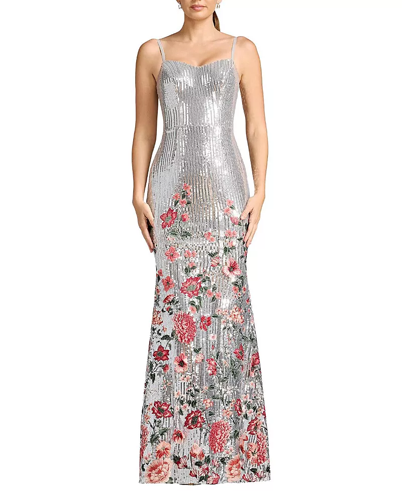 Dress the Population Giovanna Embellished Sequin Floral Mermaid Gown