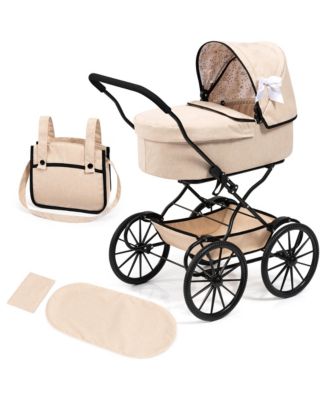  Classic Doll Pram Bassinet Push Stroller, Ages 3+